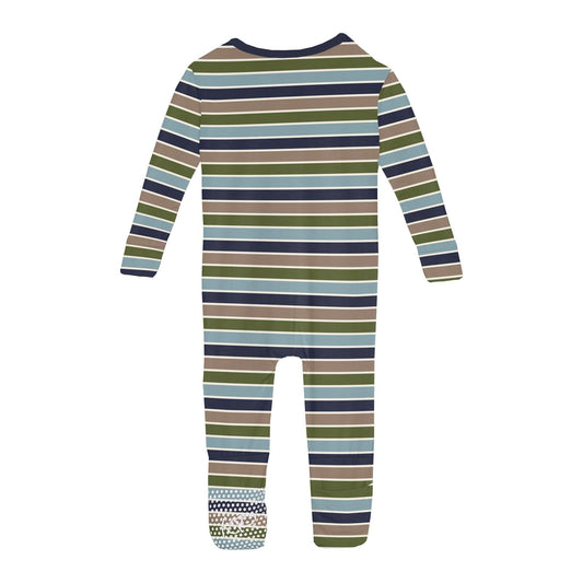 Print Convertible Coverall in Fall Vibes Stripe