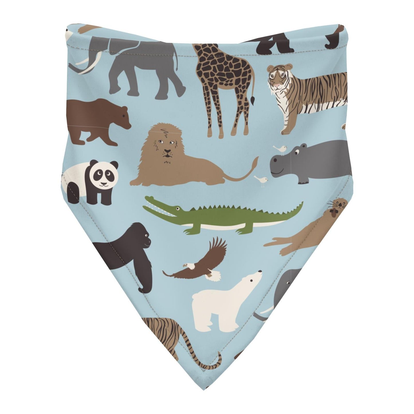 Print Bandana Bib in Spring Sky Zoo
