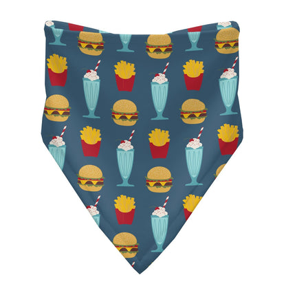 Print Bandana Bib Set of 3 in Deep Sea Cheeseburger, Summer Sky Bowling & Cruisin' Stripe