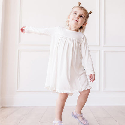 Long Sleeve Swing Dress in Natural