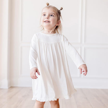 Long Sleeve Swing Dress in Natural