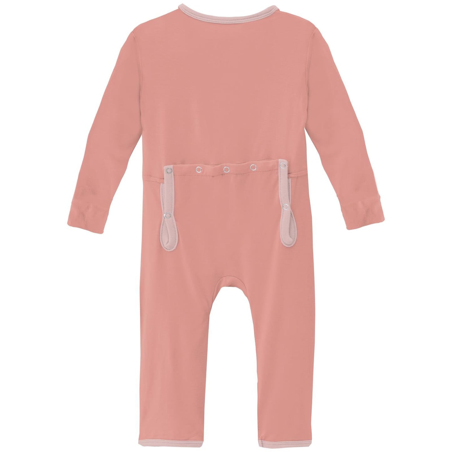 Coverall with 2 Way Zipper in Blush with Baby Rose