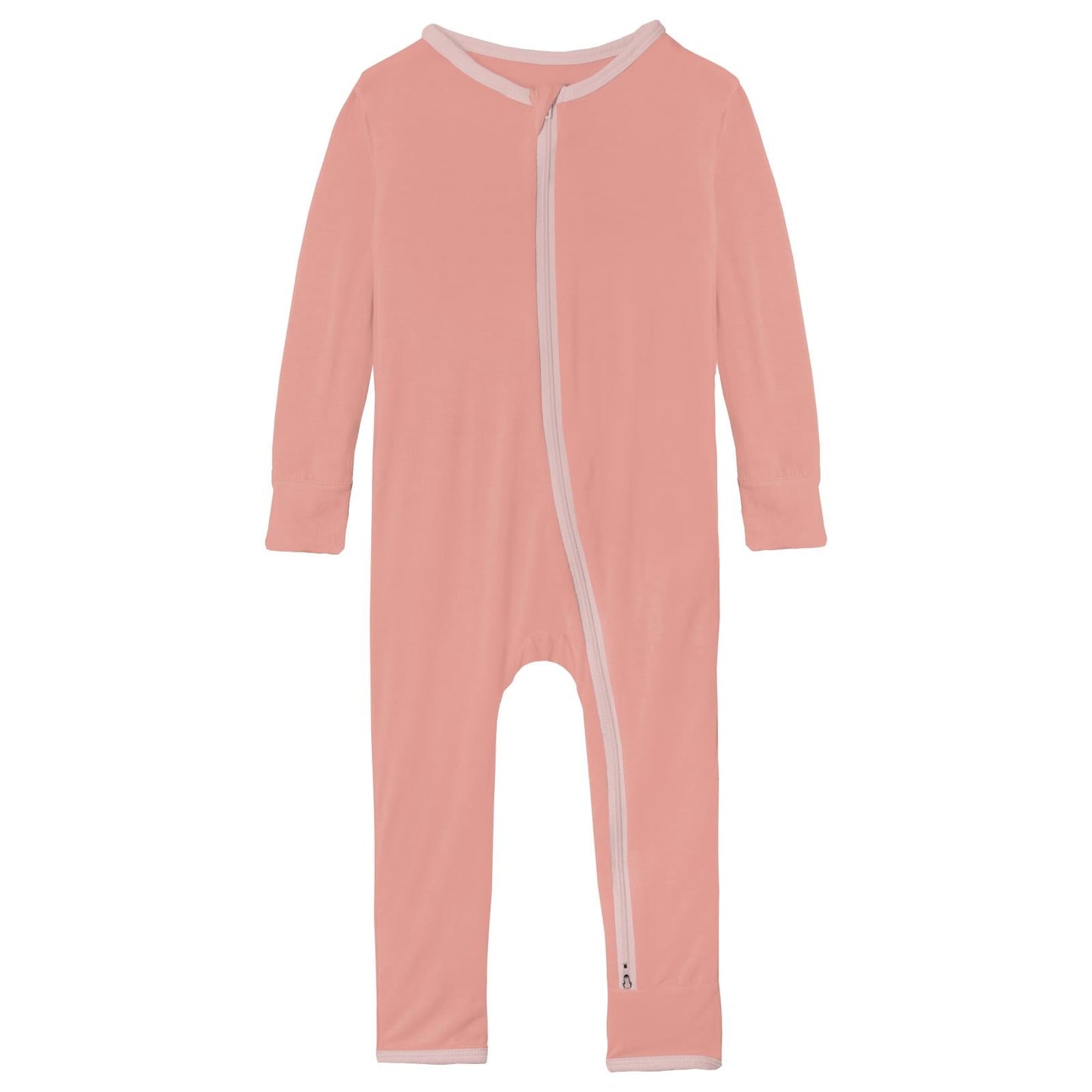 Coverall with 2 Way Zipper in Blush with Baby Rose