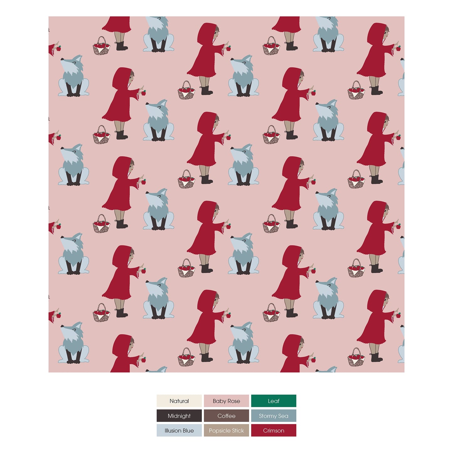 Print Convertible Sleeper with Zipper in Baby Rose Little Red Let's Be Friends