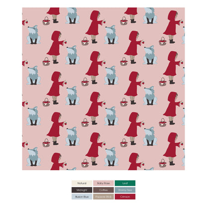 Print Convertible Sleeper with Zipper in Baby Rose Little Red Let's Be Friends