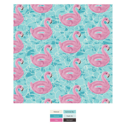 Print Coverall with 2 Way Zipper in Pool Party