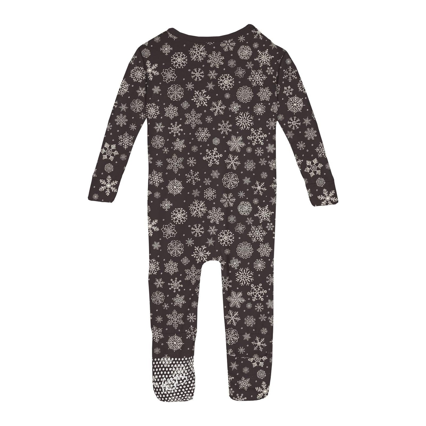 Print Convertible Coverall in Chalkboard Snowflakes