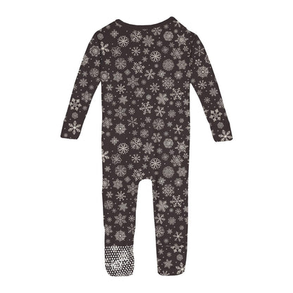 Print Convertible Coverall in Chalkboard Snowflakes