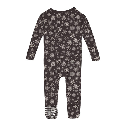 Print Convertible Coverall in Chalkboard Snowflakes