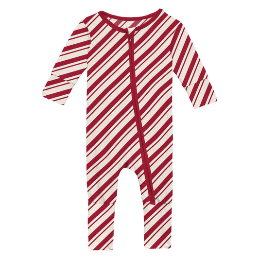 Print Convertible Coverall in Peppermint Stripe