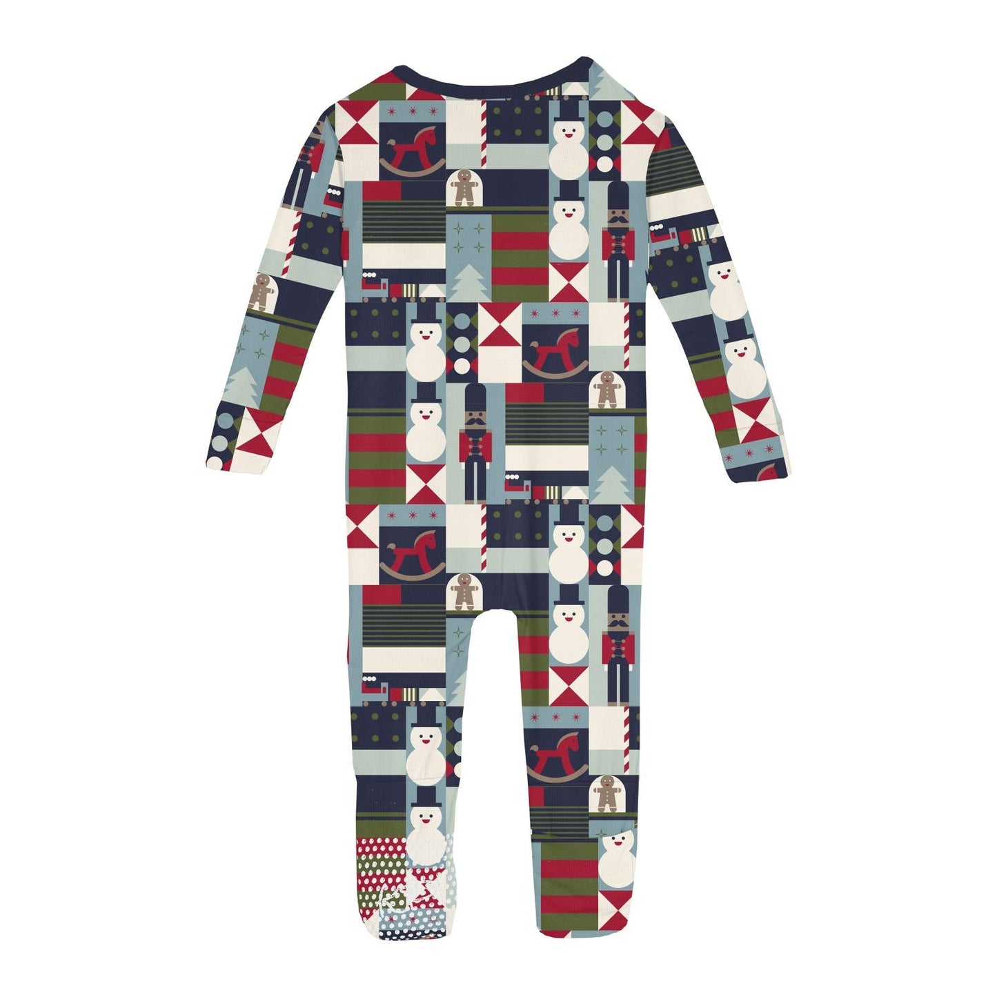 Print Convertible Coverall in Peacoat Mod Christmas