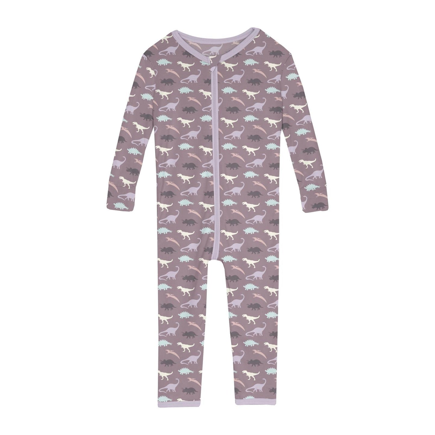 Print Convertible Sleeper with Zipper in Elderberry Tiny Dino