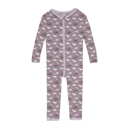 Print Convertible Sleeper with Zipper in Elderberry Tiny Dino
