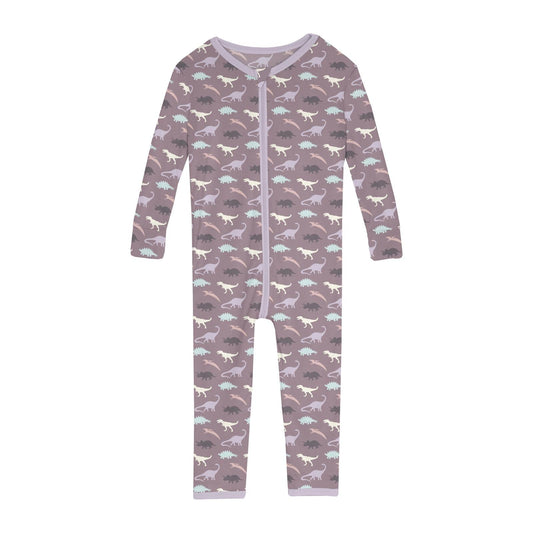 Print Convertible Sleeper with Zipper in Elderberry Tiny Dino