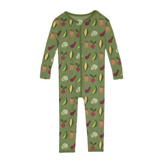 Print Convertible Sleeper with Zipper in Grasshopper Garden Veggies