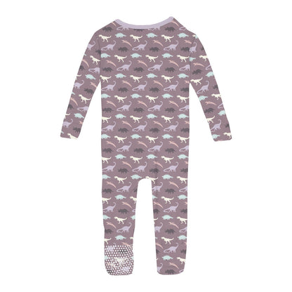 Print Convertible Sleeper with Zipper in Elderberry Tiny Dino