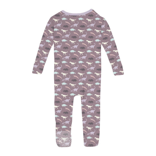 Print Convertible Sleeper with Zipper in Elderberry Tiny Dino