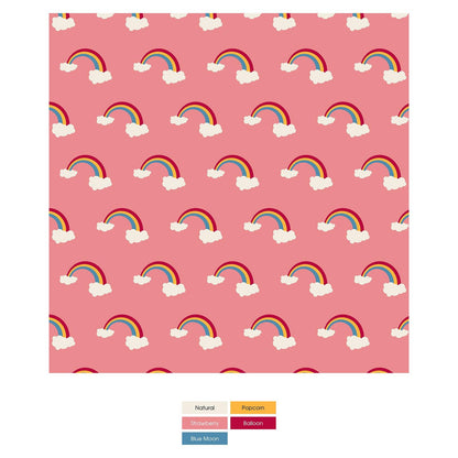 Print Convertible Sleeper with Zipper in Strawberry Rainbows