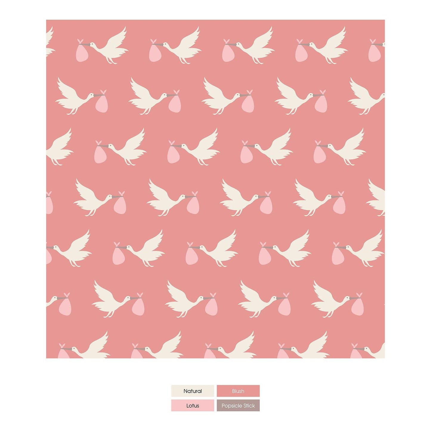 Print Convertible Sleeper with Zipper in Blush Stork