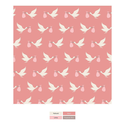 Print Convertible Sleeper with Zipper in Blush Stork
