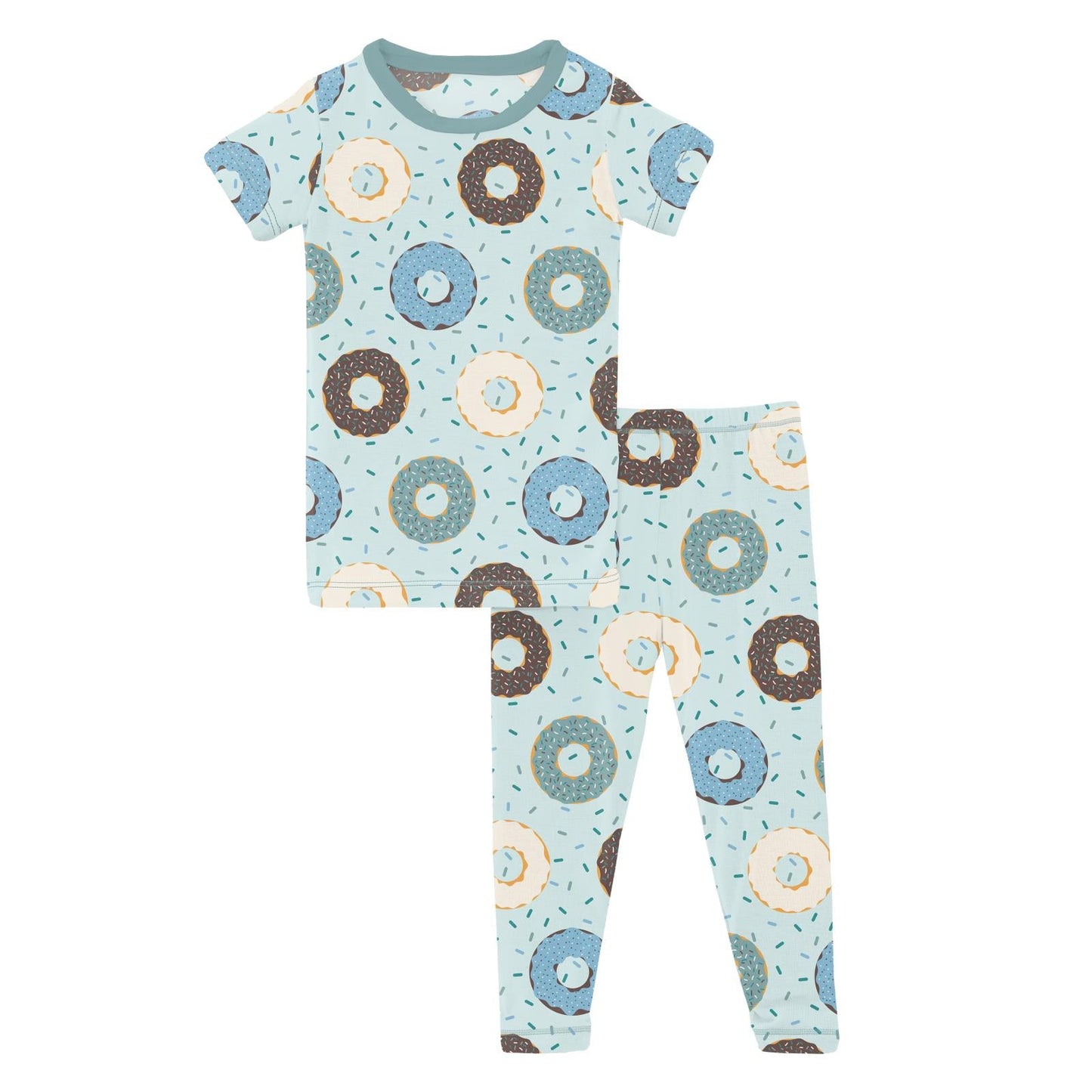 Print Short Sleeve Pajama Set in Fresh Air Donuts and Sprinkles