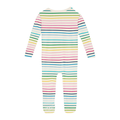 Print Convertible Sleeper with Zipper in Happy Stripe