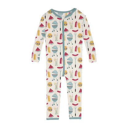 Print Convertible Sleeper with Zipper in Natural BBQ