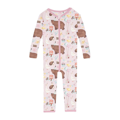 Print Convertible Sleeper with Zipper in Shrinking Violet Forest Party