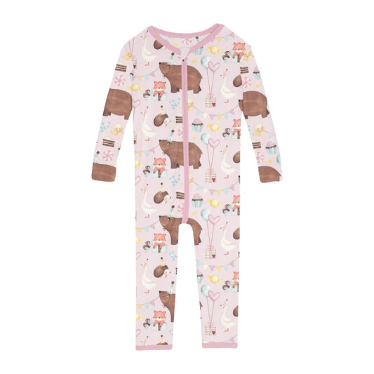 Print Convertible Sleeper with Zipper in Shrinking Violet Forest Party