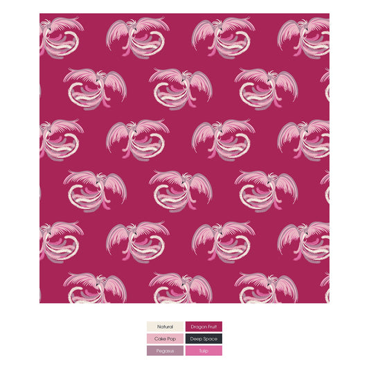 Print Bandana Bib in Dragon Fruit Phoenix