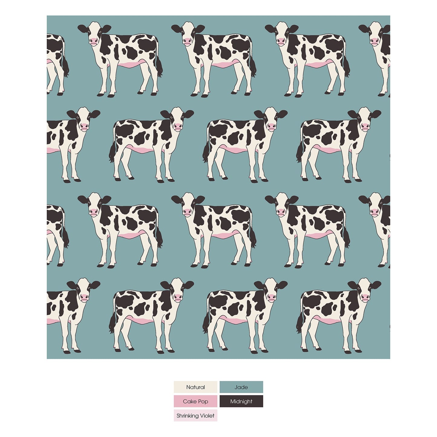 Print Convertible Sleeper with Zipper in Jade Cows
