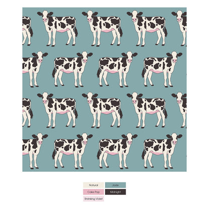 Print Convertible Sleeper with Zipper in Jade Cows