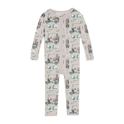 Print Convertible Sleeper with Zipper in Latte Golf