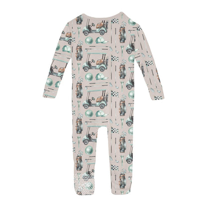 Print Convertible Sleeper with Zipper in Latte Golf