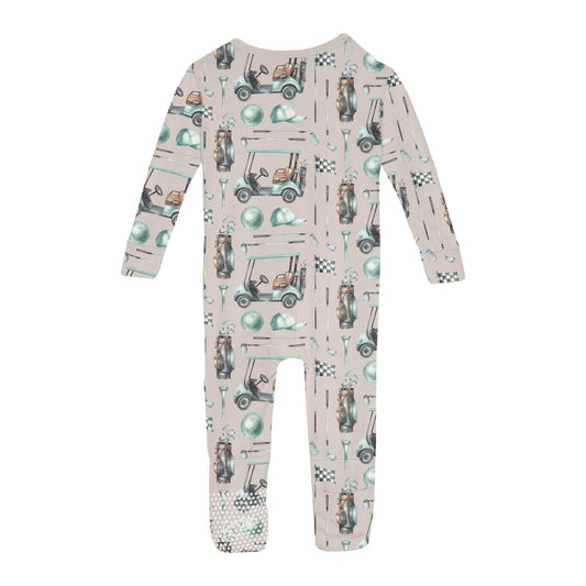 Print Convertible Sleeper with Zipper in Latte Golf
