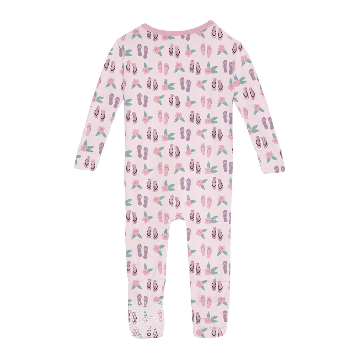 Print Convertible Sleeper with Zipper in Shrinking Violet Flip Flops and Flowers