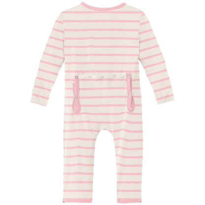 Print Coverall with 2 Way Zipper in Lotus Sweet Stripe