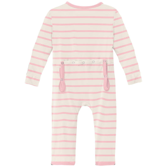Print Coverall with 2 Way Zipper in Lotus Sweet Stripe