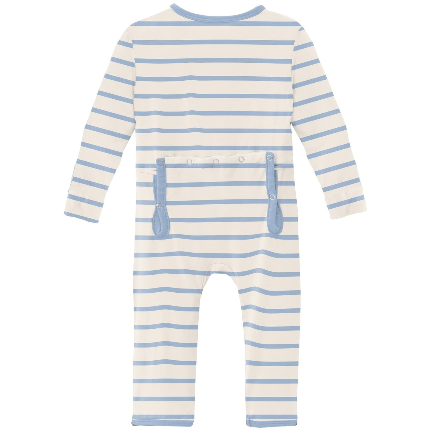 Print Coverall with 2 Way Zipper in Pond Sweet Stripe