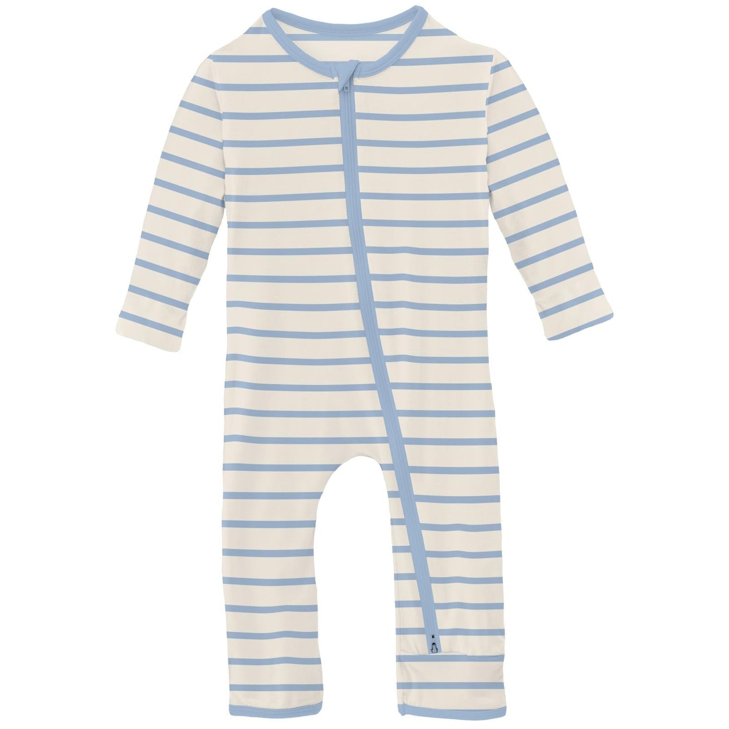 Print Coverall with 2 Way Zipper in Pond Sweet Stripe