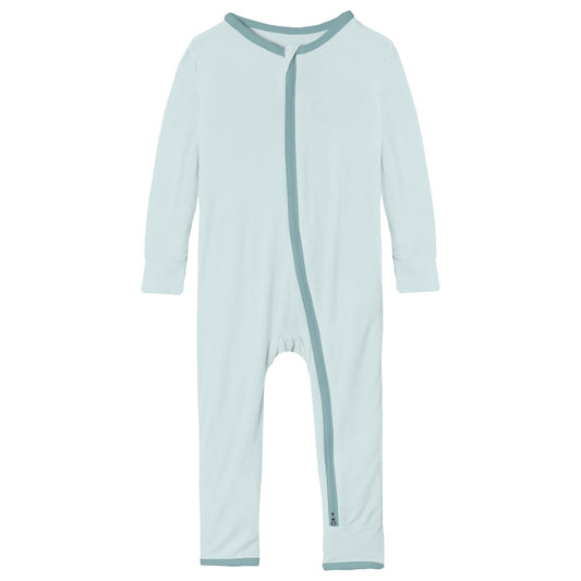 Applique Coverall with 2 Way Zipper in Fresh Air Zebra
