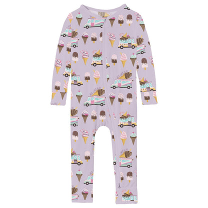 Print Coverall with 2 Way Zipper in Thistle Ice Cream Truck