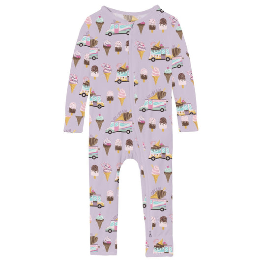 Print Coverall with 2 Way Zipper in Thistle Ice Cream Truck