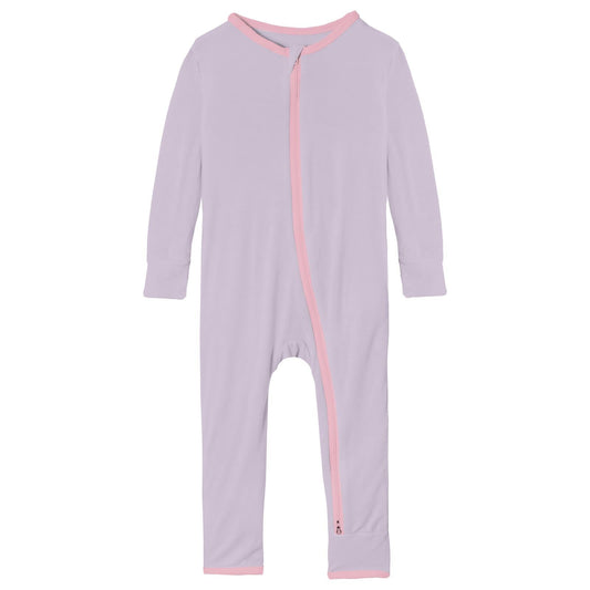 Applique Coverall with 2 Way Zipper in Thistle Ice Cream Cone