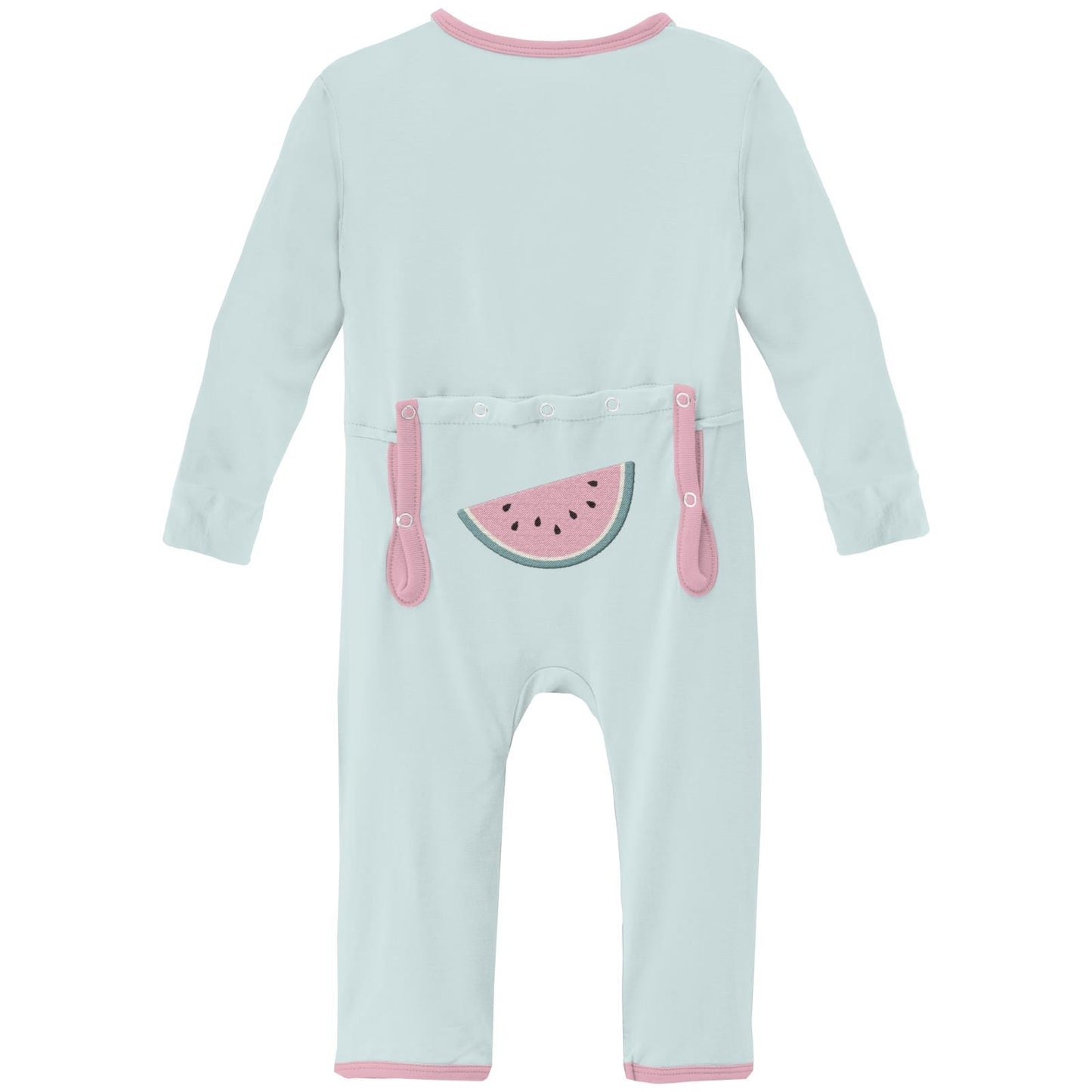 Applique Coverall with 2 Way Zipper in Fresh Air Watermelon