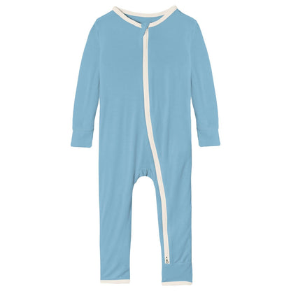 Applique Coverall with 2 Way Zipper in Seaside Blue Porthole