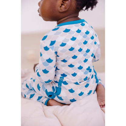 Print Coverall with 2 Way Zipper in Latte Scales