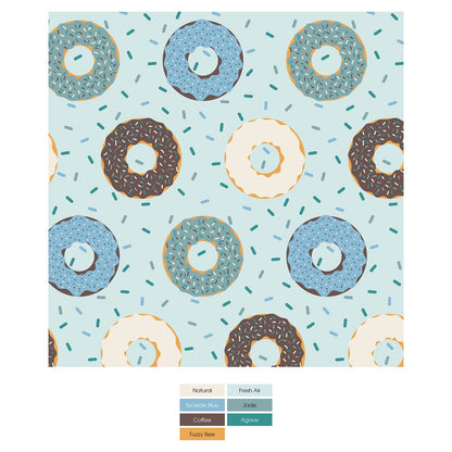 Print Flutter Sleeve Twirl Dress with Pockets in Fresh Air Donuts and Sprinkles