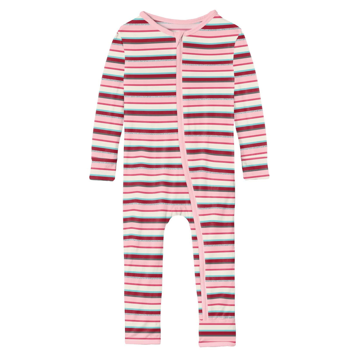 Print Coverall with Zipper in Anniversary Bobsled Stripe