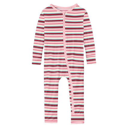 Print Coverall with Zipper in Anniversary Bobsled Stripe